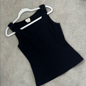 Kate Spade Peplum Bow Black Sleeveless Top